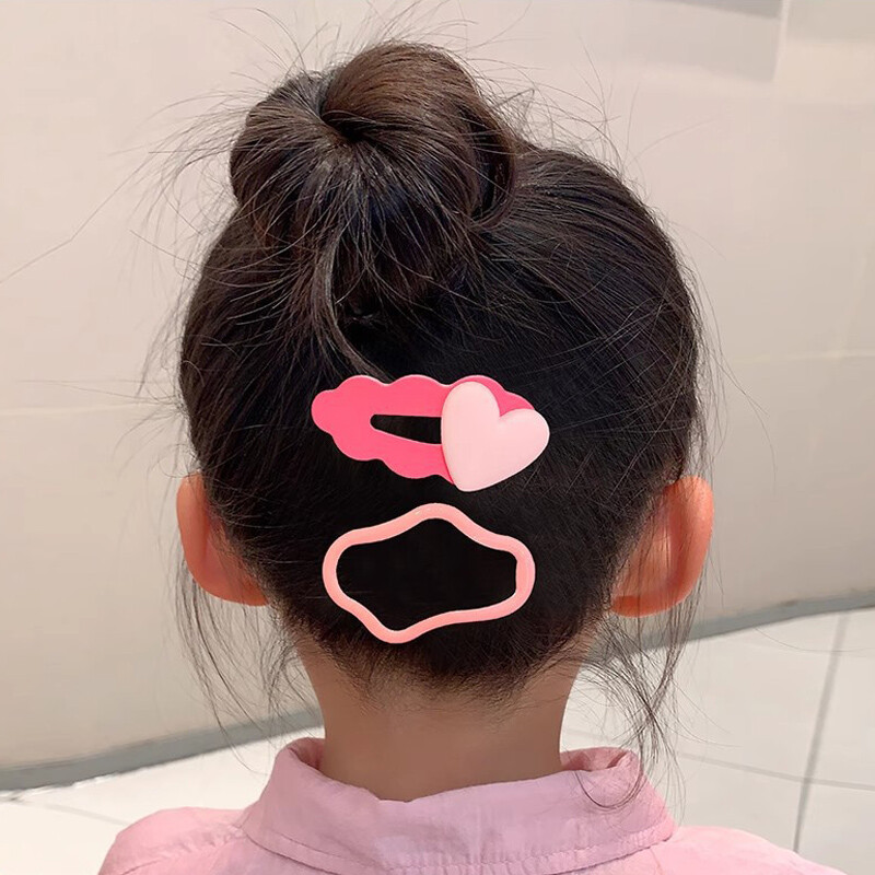 6 bucăți agrafe de păr colorate cu desene animate pentru fete, agrafe drăguțe cu inimă de flori, agrafe de păr pentru bebeluși, agrafe, accesorii pentru păr pentru copii