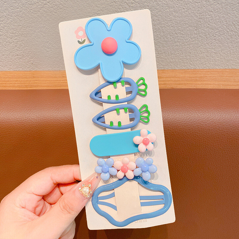 6 bucăți agrafe de păr colorate cu desene animate pentru fete, agrafe drăguțe cu inimă de flori, agrafe de păr pentru bebeluși, agrafe, accesorii pentru păr pentru copii