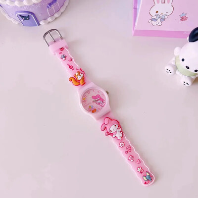 Sanrio Ceas de mână pentru copii cu model 3D Cinnamoro Hello Kitty Ceas cu quartz rezistent la apă Kuromi Cartoon Silicagel Ceas Cadou pentru copii