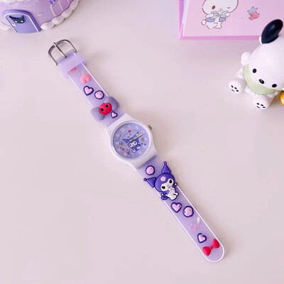 Sanrio Ceas de mână pentru copii cu model 3D Cinnamoro Hello Kitty Ceas cu quartz rezistent la apă Kuromi Cartoon Silicagel Ceas Cadou pentru copii