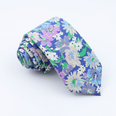 Cravată cu imprimeu floral nou-nouț pentru bărbați, femei, cravată subțire din bumbac, pentru nuntă, ocazional, cravate pentru bărbați, costume clasice, cravată cu flori