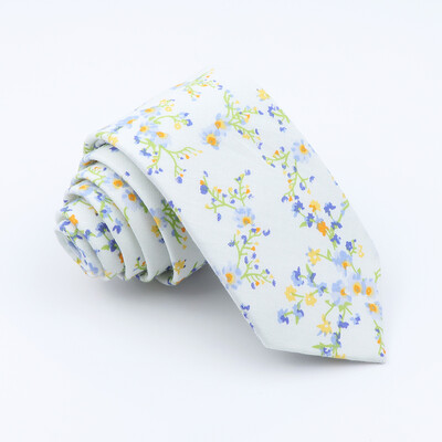 Cravată cu imprimeu floral nou-nouț pentru bărbați, femei, cravată subțire din bumbac, pentru nuntă, ocazional, cravate pentru bărbați, costume clasice, cravată cu flori