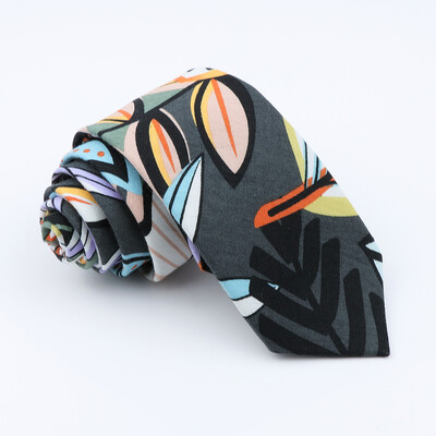 Cravată cu imprimeu floral nou-nouț pentru bărbați, femei, cravată subțire din bumbac, pentru nuntă, ocazional, cravate pentru bărbați, costume clasice, cravată cu flori