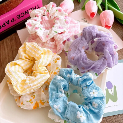 8 bucăți bentiță din țesătură cu flori colorate, benzi elastice de păr coreene pentru femei, fete, simple, florale, scrunchies, frânghie, accesorii de păr