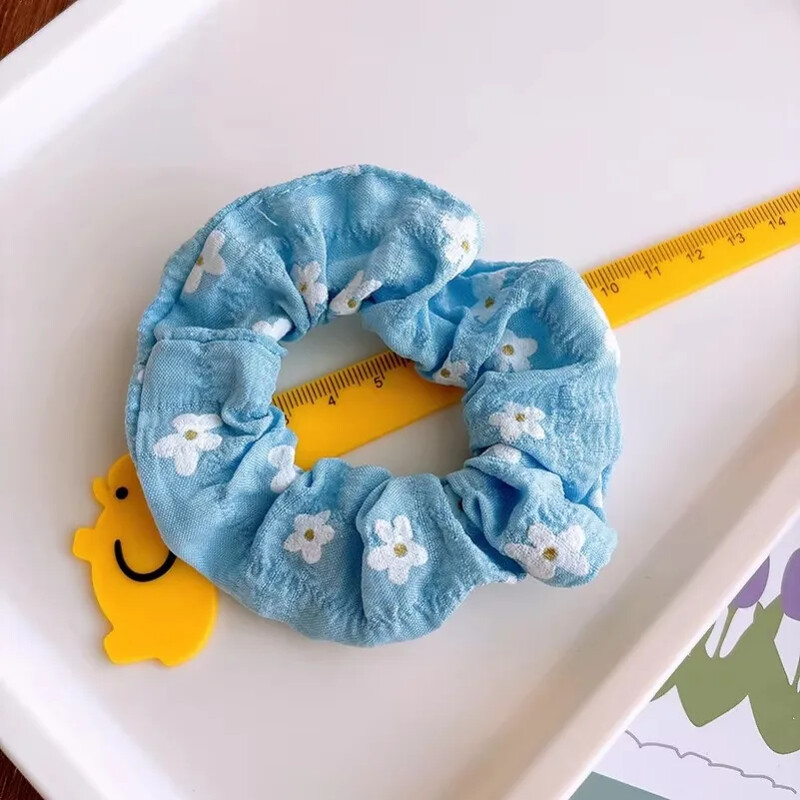 8 bucăți bentiță din țesătură cu flori colorate, benzi elastice de păr coreene pentru femei, fete, simple, florale, scrunchies, frânghie, accesorii de păr