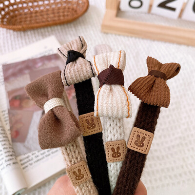 4 bucăți benzi de păr tricotate pentru fete, set de coafuri, bentițe de păr simple, cerc de păr subțire, accesorii de păr pentru fete, 4 buc.