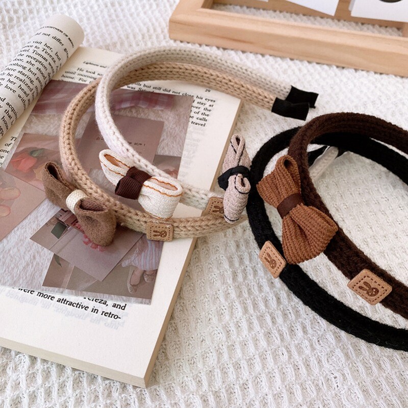 4 bucăți benzi de păr tricotate pentru fete, set de coafuri, bentițe de păr simple, cerc de păr subțire, accesorii de păr pentru fete, 4 buc.