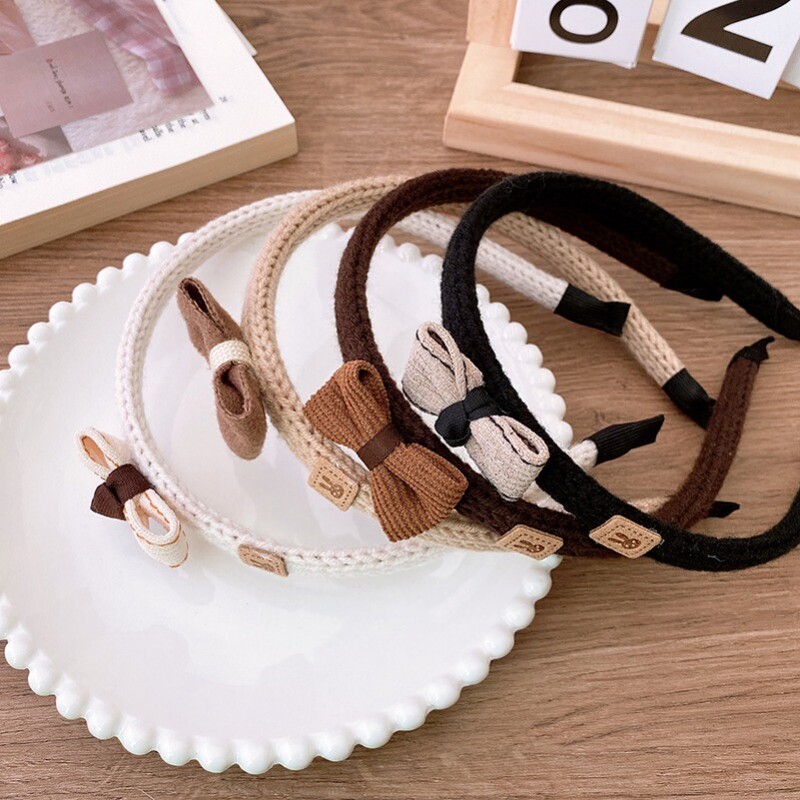 4 bucăți benzi de păr tricotate pentru fete, set de coafuri, bentițe de păr simple, cerc de păr subțire, accesorii de păr pentru fete, 4 buc.