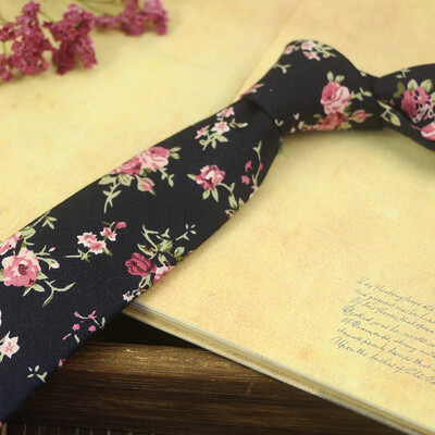 Ikdienas kokvilnas ziedu kaklasaites pieaugušajiem ikdienas valkāšanai kreklu aksesuāri 6 cm platums mīkstas šauras kaklasaites kāzu ballīte smokings cravat