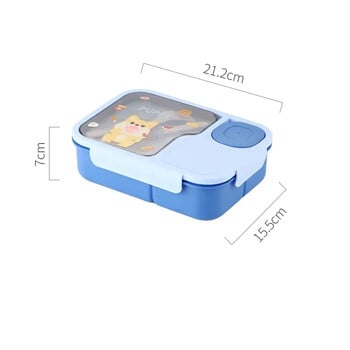 Кутия за обяд Bento за деца, момичета, анимационни студенти Kawaii Cute Heated 3 Grid Sandwich Кутия за храна за храна Специална столова Съхранение на храна