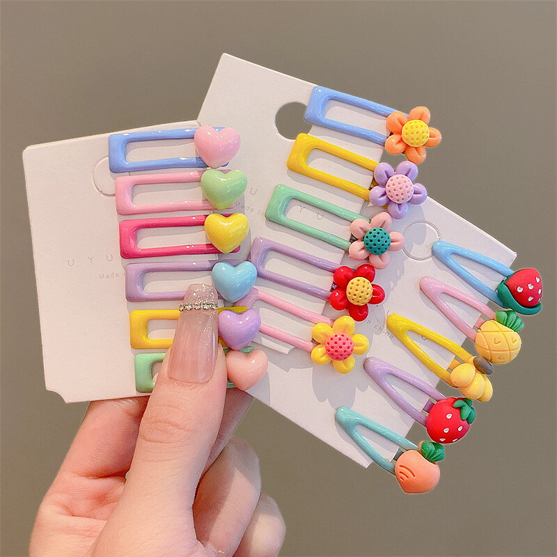 6 bucăți/set de agrafe de păr pentru copii, de culoare bomboană, agrafă BB cu stele, agrafe de dragoste, fără rău, agrafe de păr pentru copii, accesorii pentru copac pentru fete