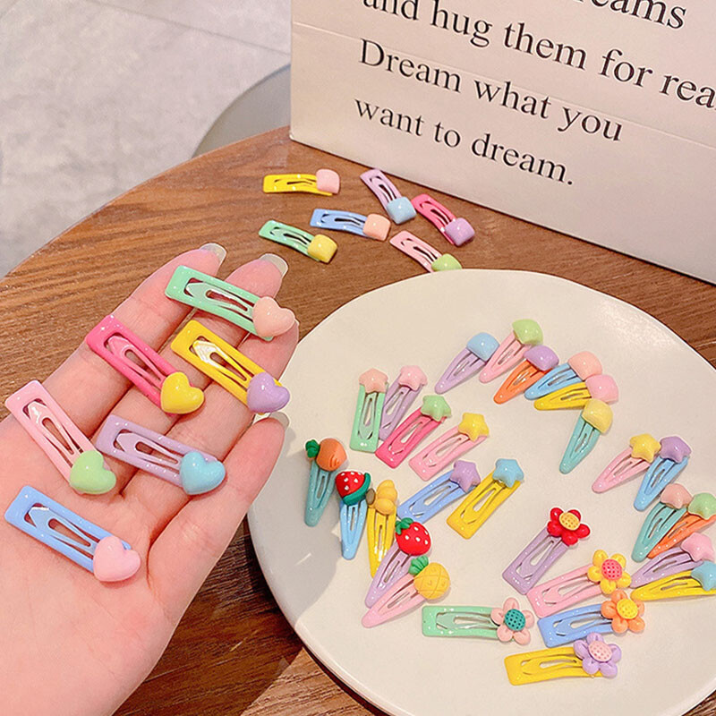 6 bucăți/set de agrafe de păr pentru copii, de culoare bomboană, agrafă BB cu stele, agrafe de dragoste, fără rău, agrafe de păr pentru copii, accesorii pentru copac pentru fete