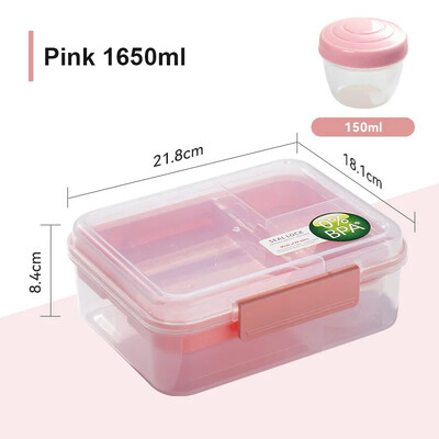 Design cu mâner portabil Cutie de prânz cu două straturi Compartiment Cutii Bento Studenți Recipiente Bento pentru copii mici Cutie de picnic pentru salată în aer liber