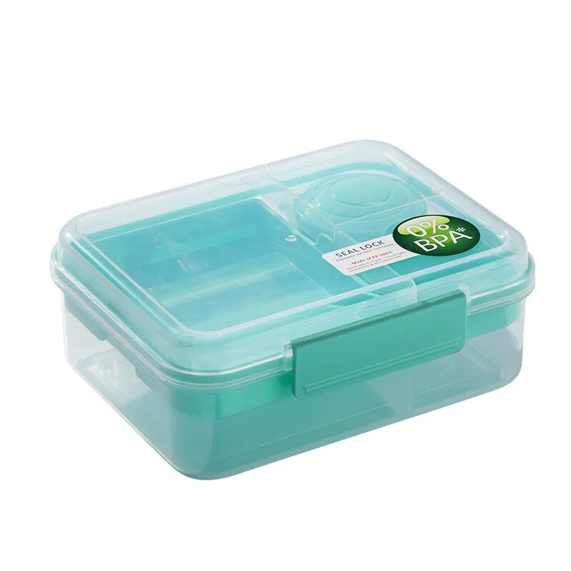 Design cu mâner portabil Cutie de prânz cu două straturi Compartiment Cutii Bento Studenți Recipiente Bento pentru copii mici Cutie de picnic pentru salată în aer liber