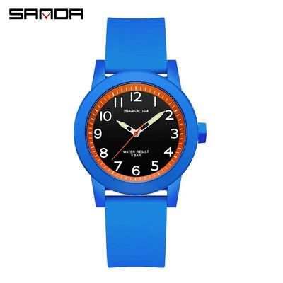 Sanda 3221 Ceasuri de lux pentru copii cuarț din silicon Sport rezistent la apă băiat fată ocazional ceas rezistent la șocuri Cadouri Ceas pentru copii Relojes