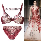 MOYISU Pure Desire Victoria Set sutien subțire Dantela plasă roșu Lenjerie sexuală frumoasă pe spate Susține cu sârmă Sutien transparent pentru femei