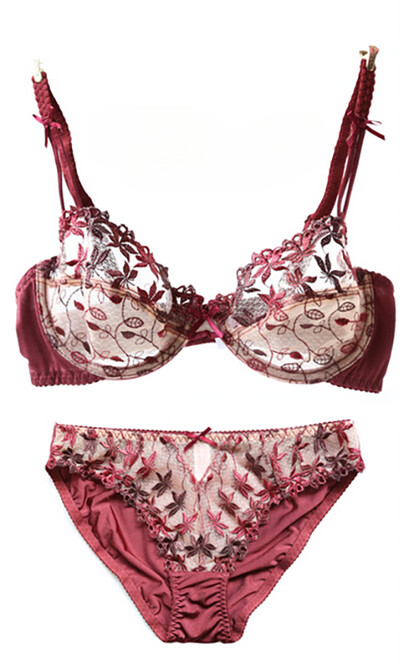 MOYISU Pure Desire Victoria Set sutien subțire Dantela plasă roșu Lenjerie sexuală frumoasă pe spate Susține cu sârmă Sutien transparent pentru femei