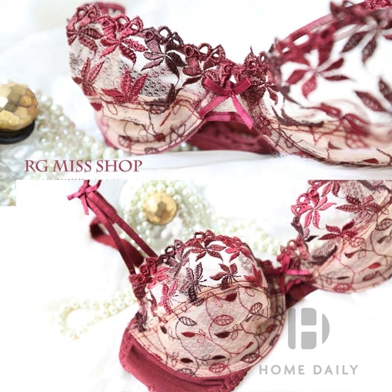 MOYISU Pure Desire Victoria Set sutien subțire Dantela plasă roșu Lenjerie sexuală frumoasă pe spate Susține cu sârmă Sutien transparent pentru femei