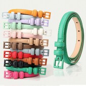 1 bucată Curea Doamnelor Moda Cură simplă Curele din piele PU Decorativă Skinny Negru cu blugi Curea potrivită pentru purtarea și utilizarea zilnică