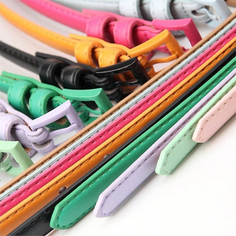 1 bucată Curea Doamnelor Moda Cură simplă Curele din piele PU Decorativă Skinny Negru cu blugi Curea potrivită pentru purtarea și utilizarea zilnică