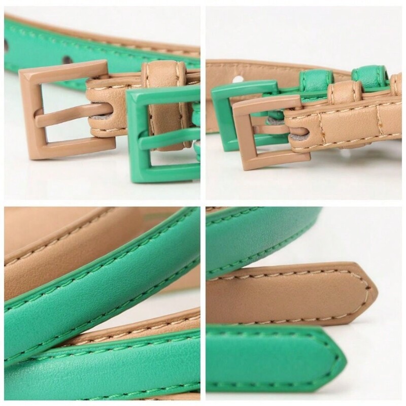 1 bucată Curea Doamnelor Moda Cură simplă Curele din piele PU Decorativă Skinny Negru cu blugi Curea potrivită pentru purtarea și utilizarea zilnică