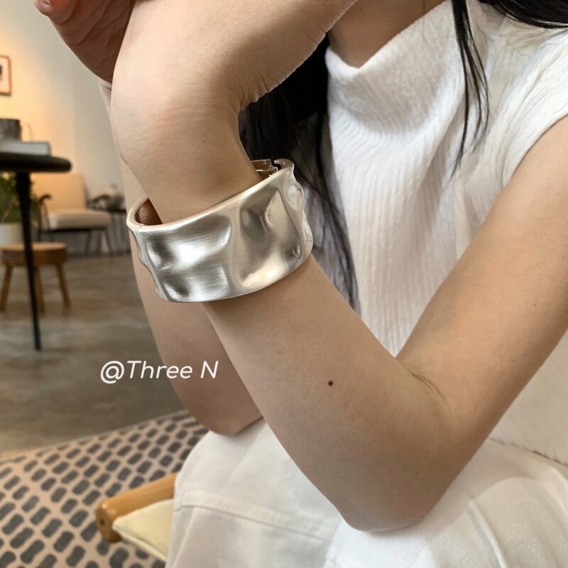 Nouă brățară creativă cu picături de apă lată, Declarație de modă, de culoare aurie, brățară deschisă, brățară estetică retro pentru femei, bijuterii