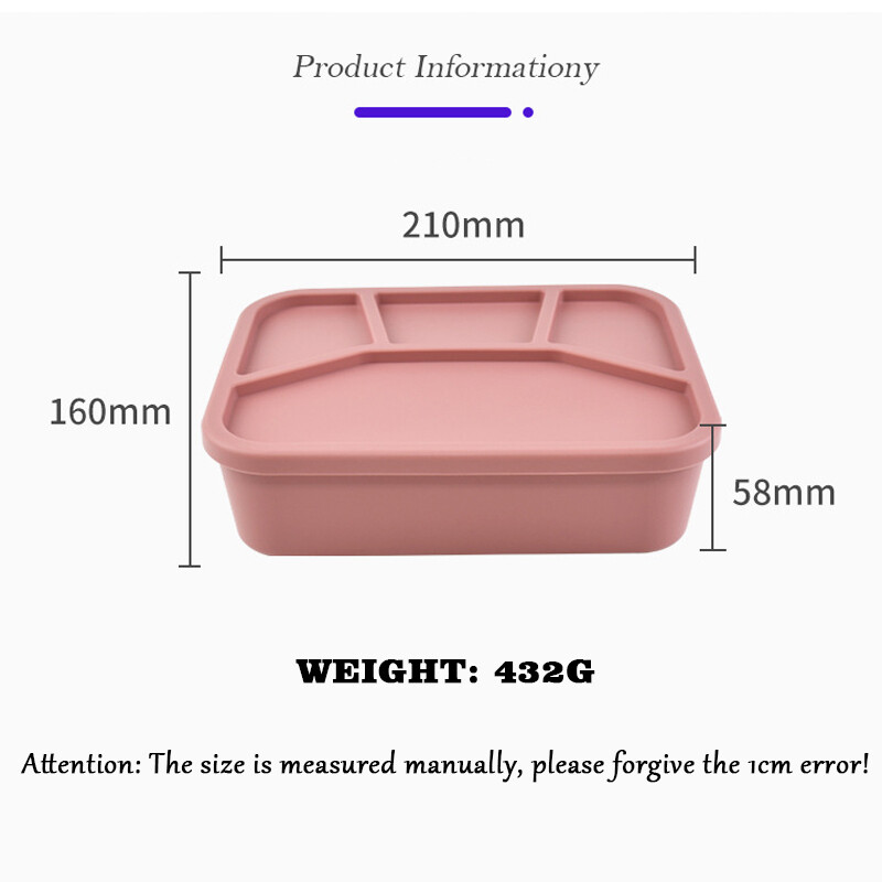 Cutie de prânz din silicon Cutie de prânz de calitate alimentară Cuptor cu microunde Încălzire specială Cutie de prânz În condiții de siguranță pentru congelator și cuptor Prânz pentru gustări și recipiente pentru alimente