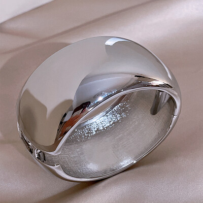 Punk modne metalne široko otvorene narukvice velike veličine za žene Statement Manžete od glatke legure Narukvice Nakit Femme dodaci