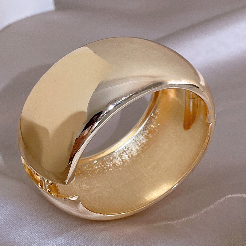 Punk modne metalne široko otvorene narukvice velike veličine za žene Statement Manžete od glatke legure Narukvice Nakit Femme dodaci