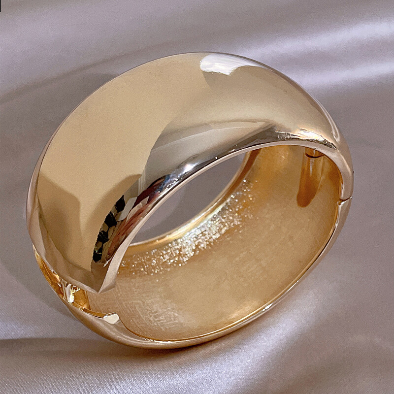 Punk modne metalne široko otvorene narukvice velike veličine za žene Statement Manžete od glatke legure Narukvice Nakit Femme dodaci