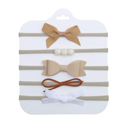 5kom/komplet Lažni cvjetovi Traka za glavu novorođenčeta Svjetlucave kožne mašne za kosu Najlonske trake Elastične trake Dodaci za vezivanje kose