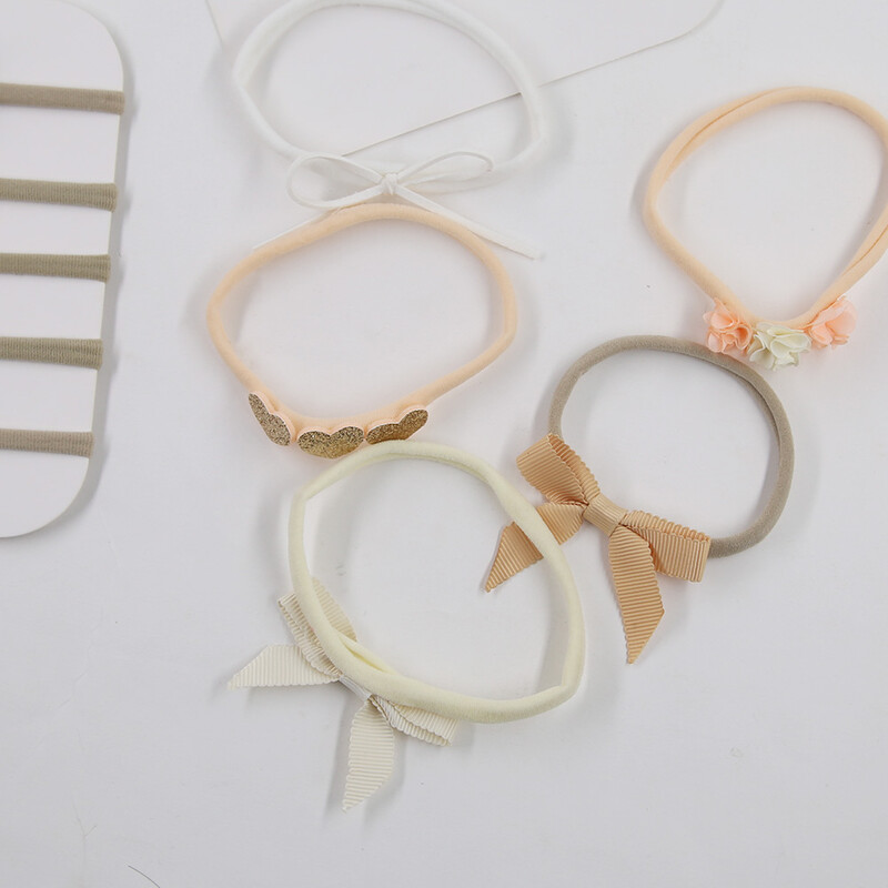 5kom/komplet Lažni cvjetovi Traka za glavu novorođenčeta Svjetlucave kožne mašne za kosu Najlonske trake Elastične trake Dodaci za vezivanje kose