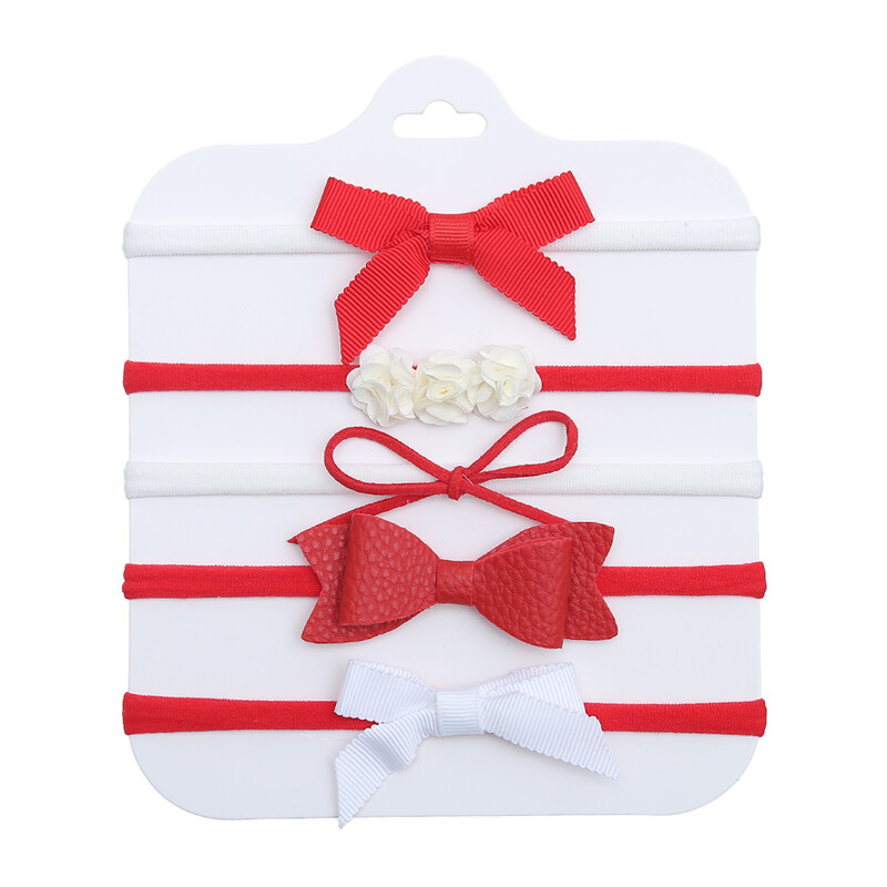 5kom/komplet Lažni cvjetovi Traka za glavu novorođenčeta Svjetlucave kožne mašne za kosu Najlonske trake Elastične trake Dodaci za vezivanje kose