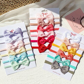 4/5/6 buc/set de culoare solidă pentru copii benzi elastice de păr pentru copii drăguț panglică cu fundiță bentiță pentru sugari fete accesorii de păr