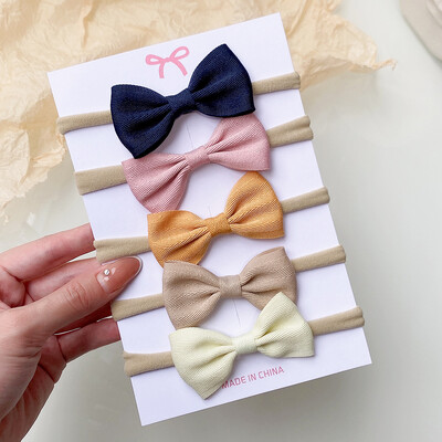 4/5/6 buc/set de culoare solidă pentru copii benzi elastice de păr pentru copii drăguț panglică cu fundiță bentiță pentru sugari fete accesorii de păr