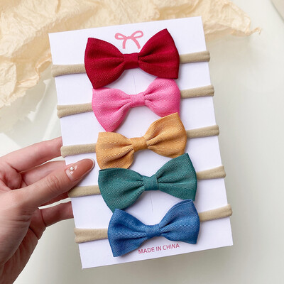 4/5/6 buc/set de culoare solidă pentru copii benzi elastice de păr pentru copii drăguț panglică cu fundiță bentiță pentru sugari fete accesorii de păr