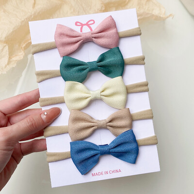 4/5/6 buc/set de culoare solidă pentru copii benzi elastice de păr pentru copii drăguț panglică cu fundiță bentiță pentru sugari fete accesorii de păr