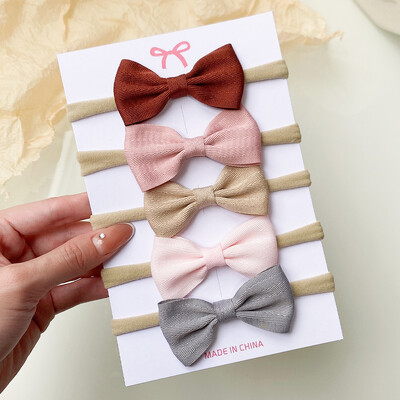 4/5/6 buc/set de culoare solidă pentru copii benzi elastice de păr pentru copii drăguț panglică cu fundiță bentiță pentru sugari fete accesorii de păr