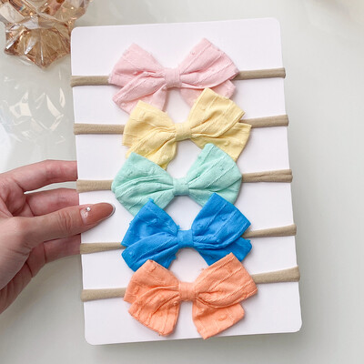 4/5/6 buc/set de culoare solidă pentru copii benzi elastice de păr pentru copii drăguț panglică cu fundiță bentiță pentru sugari fete accesorii de păr