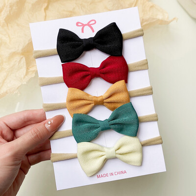 4/5/6 buc/set de culoare solidă pentru copii benzi elastice de păr pentru copii drăguț panglică cu fundiță bentiță pentru sugari fete accesorii de păr