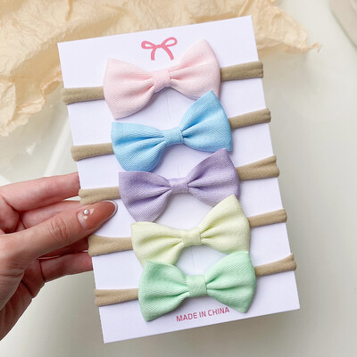 4/5/6 buc/set de culoare solidă pentru copii benzi elastice de păr pentru copii drăguț panglică cu fundiță bentiță pentru sugari fete accesorii de păr