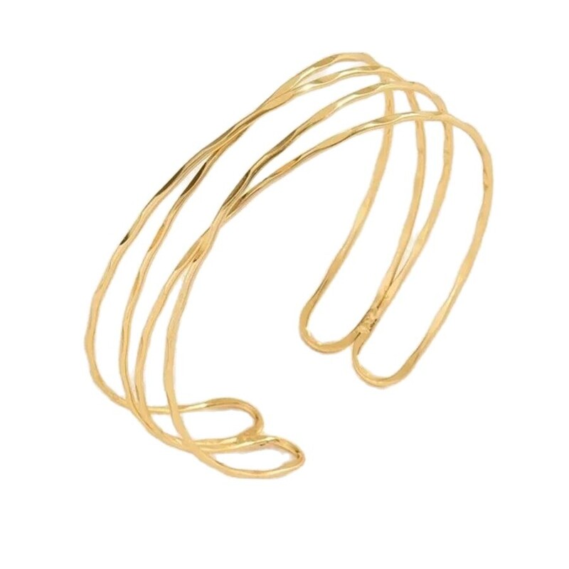Obega korejska višeslojna zlatna manžetna narukvica za žene Punk stilska metalna narukvica Ministički dizajn Ins dnevna odjeća Nakit za zabave