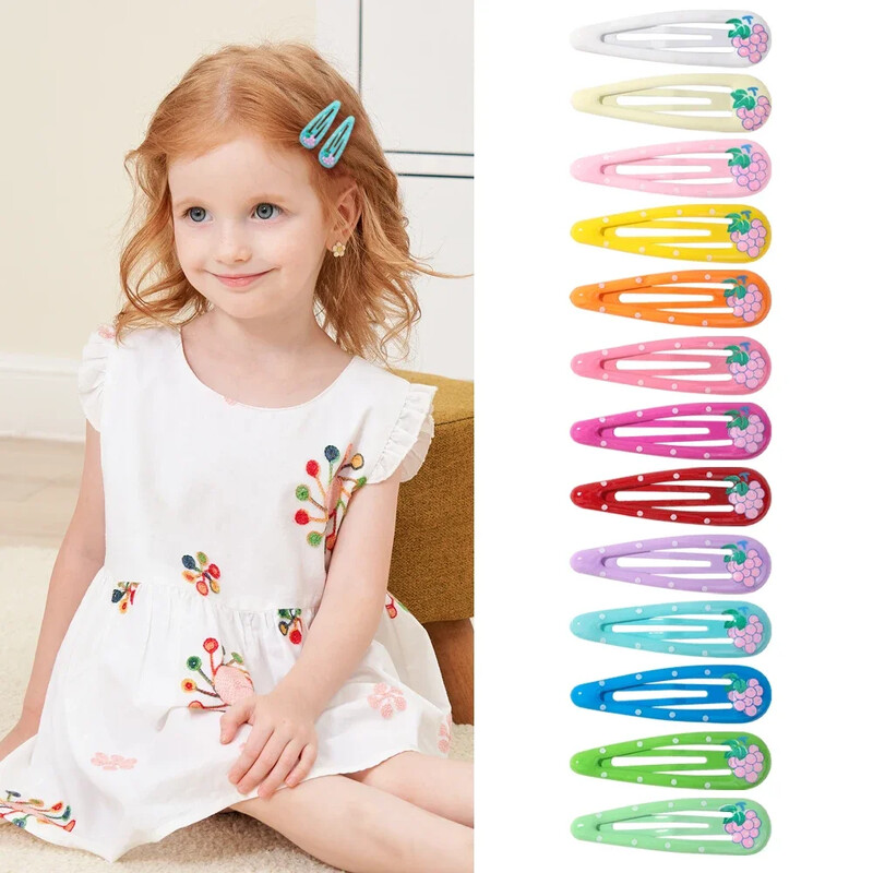 12/13/14 buc. Agrafe de păr Daisy BB Picătură de apă Fructe de primăvară, de vară, breton pentru păr, cleme de păr colorate, comandă cu ridicata