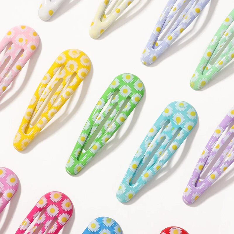 12/13/14 buc. Agrafe de păr Daisy BB Picătură de apă Fructe de primăvară, de vară, breton pentru păr, cleme de păr colorate, comandă cu ridicata