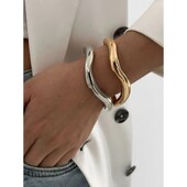 2 bucăți brățări vintage cu manșetă, punk, auriu, culoare argintie, geometrice, din metal, pentru femei, brățări, pentru petrecere, bijuterii rafinate, cadouri