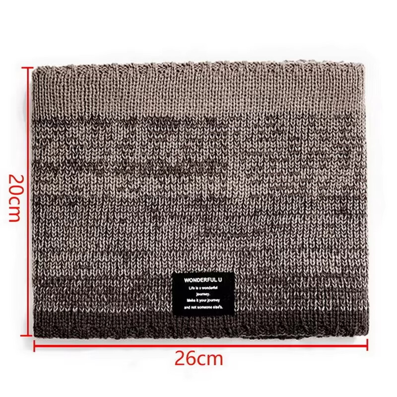 Eșarfă de iarnă pentru bărbați Bandana inel fleece tricotată eșarfă solidă caldă femei Încălzitor de gât Cașmir gros Batista fierbinte Mască de schi