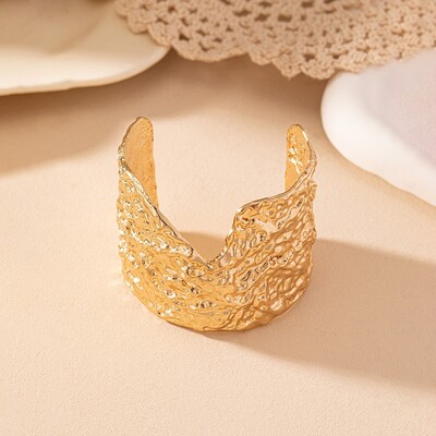 2024. Nove Punk Uworld teksturirane zlatne narukvice od nehrđajućeg čelika s podesivom manžetom i narukvicama s privjescima za žene Unikatni poklon nakita