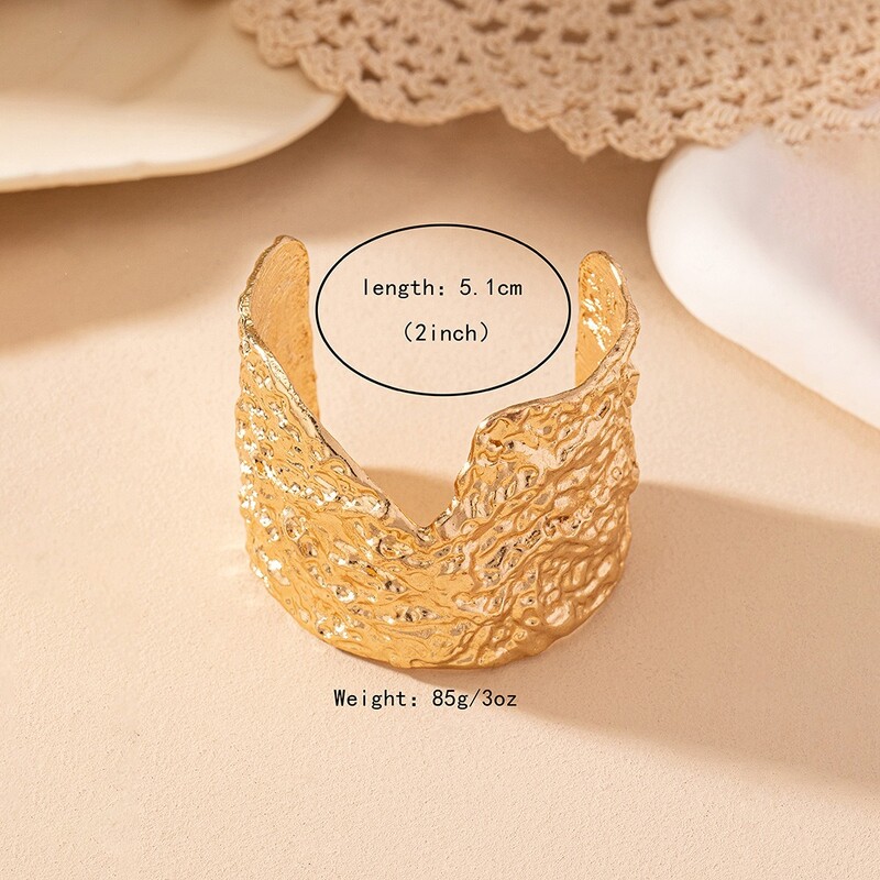 2024. Nove Punk Uworld teksturirane zlatne narukvice od nehrđajućeg čelika s podesivom manžetom i narukvicama s privjescima za žene Unikatni poklon nakita