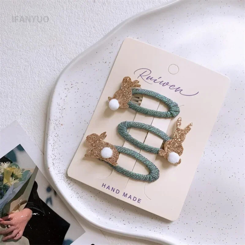 Slatki crtani zec Zvjezdica petokraka, kopča za kosu za djevojčice, kopča sa šiškama sa strane, slomljena kosa, BB kopča, dodaci za kosu za bebe