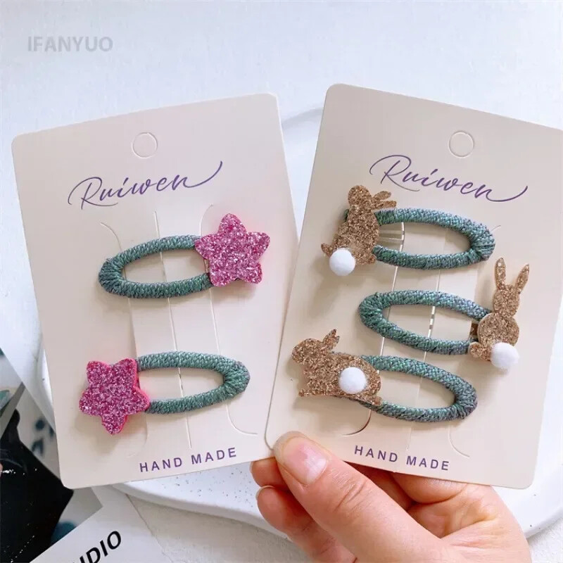 Slatki crtani zec Zvjezdica petokraka, kopča za kosu za djevojčice, kopča sa šiškama sa strane, slomljena kosa, BB kopča, dodaci za kosu za bebe